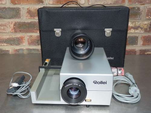ROLLEI P66A 6X6 SLIDE PROJECTOR 24V/150W with 2 LENSES 150MM+180MM VINTAGE in working condition