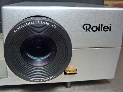 ROLLEI P66A 6X6 SLIDE PROJECTOR 24V/150W with 2 LENSES 150MM+180MM VINTAGE in working condition