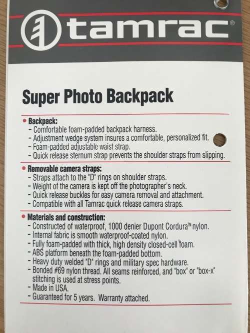 TAMRAC BACKPACK GREEN #787 , professional super photo backpack , in good condition