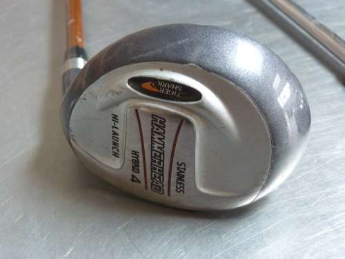 9x Tiger Shark Hammerhead Golf clubs, 9 in total,S,Pitch wedge,5,6,7,8,9,Putter,hybrid 4 high launch