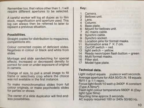Multiblitz Color SLIDE-Duplicator. Made in W.Germany