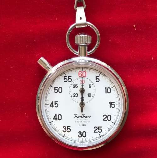Vintage German Hanhart stopwatch 3 Steine (Jewels) shockproof 1/5sec