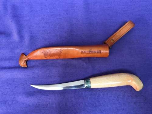 Balzer fish filet knife, vintage , collectors item, Kuusamon Vislin