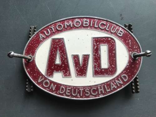 German Car badge AVD `Automobil Club von Deutschland, logo, vintage,