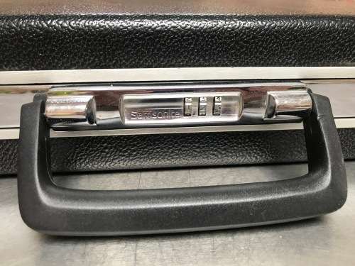 Vintage Samsonite Classic Black Hard Shell Slim Brief Case with Combo Lock, from 70/80ties Germany