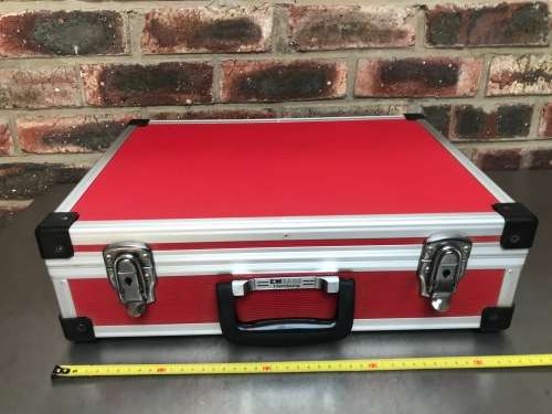EmBag Hamburg Briefcase red 14cmx35cmx46cm , photo camera or tool case,preowned from Germany