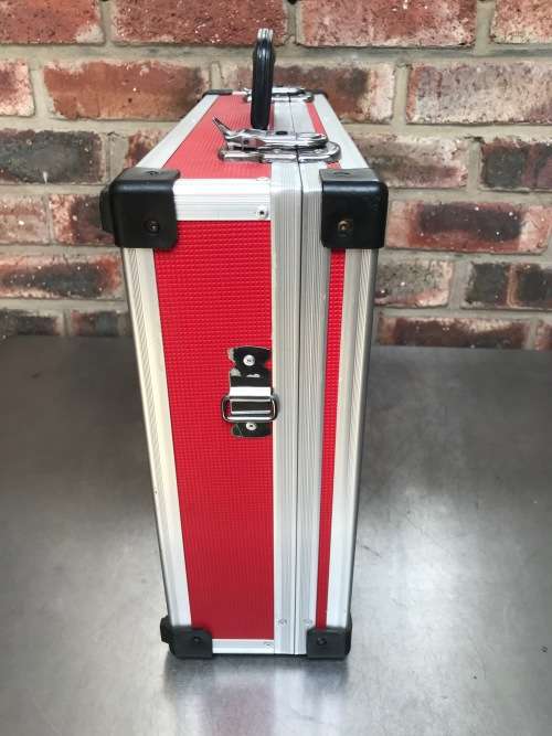 EmBag Hamburg Briefcase red 14cmx35cmx46cm , photo camera or tool case,preowned from Germany