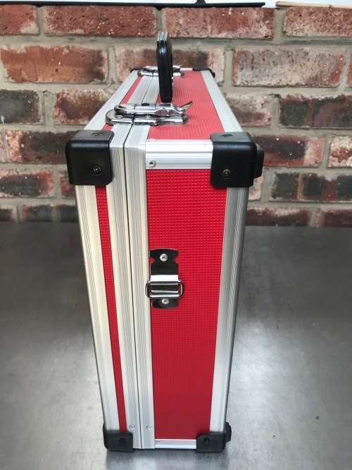 EmBag Hamburg Briefcase red 14cmx35cmx46cm , photo camera or tool case,preowned from Germany
