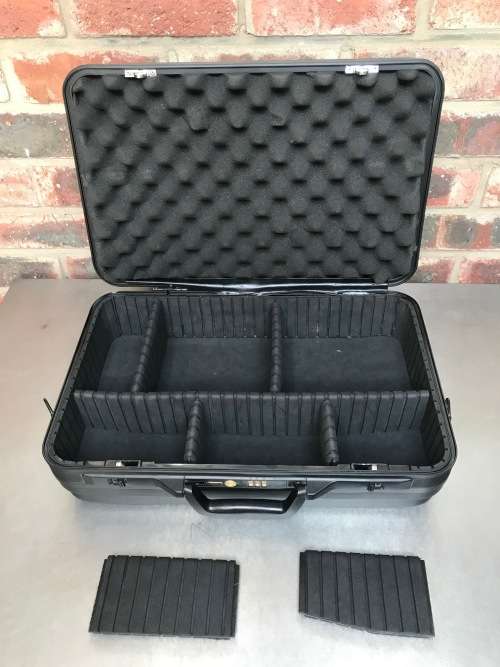 Hakuba Video Camera Case (hard shell) black 18cmx32cmx47cm ,  preowned , weight empty 2.4kg,