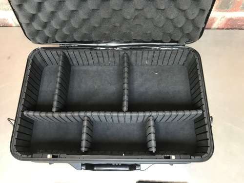 Hakuba Video Camera Case (hard shell) black 18cmx32cmx47cm ,  preowned , weight empty 2.4kg,