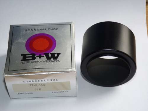 B+W Tele lens hood shade aluminium 52mm, original from Germany