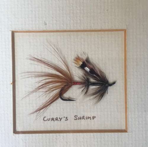Wooden Frame with Salmon Angle Fly Hook Bait, made in Ireland, vintage, rare, from 1989