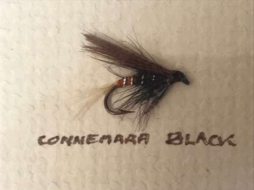 Wooden Frame with Trout Angle Fly Hooks Baits, made in Ireland, vintage, rare, from 1989