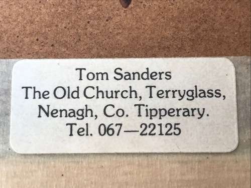 Wooden Frame with Trout Angle Fly Hooks Baits, made in Ireland, vintage, rare, from 1989