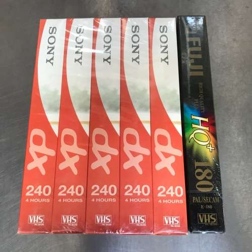 SONY DX 240 VHS Pack of 5 still sealed plus 1 x Fuji VHS 180 HQ sealed , VHS VIDEO TAPE