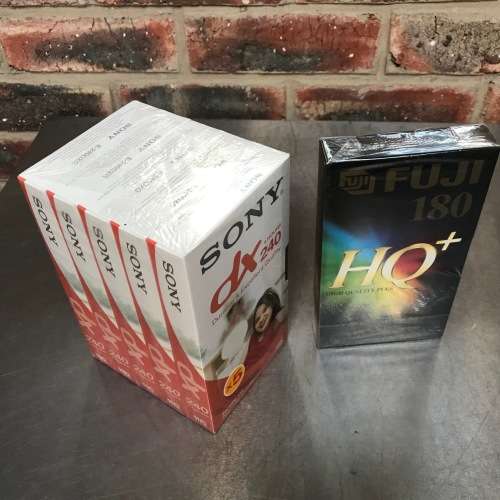 SONY DX 240 VHS Pack of 5 still sealed plus 1 x Fuji VHS 180 HQ sealed , VHS VIDEO TAPE