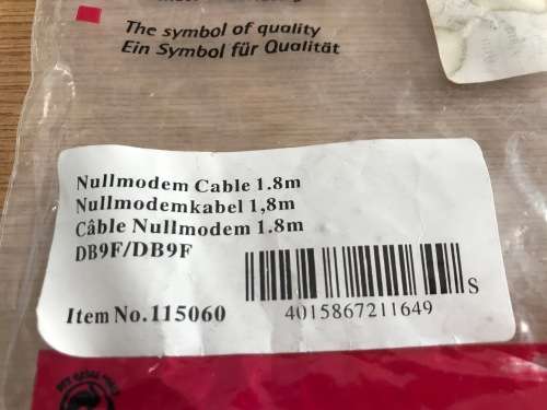 DB9 female to DB9 female cable 1.8m long+ with DB9male to DB25 Female