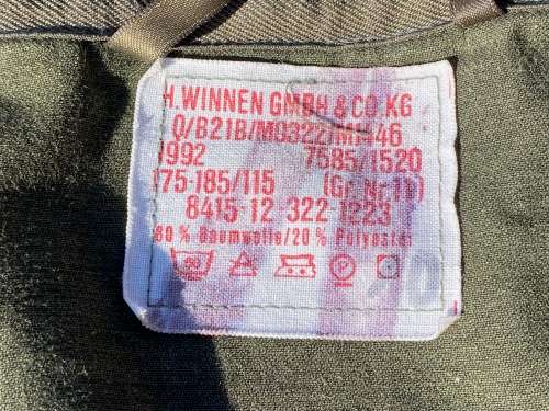 German Military Field Jacket flags size Gr.11  175-185 for hunting