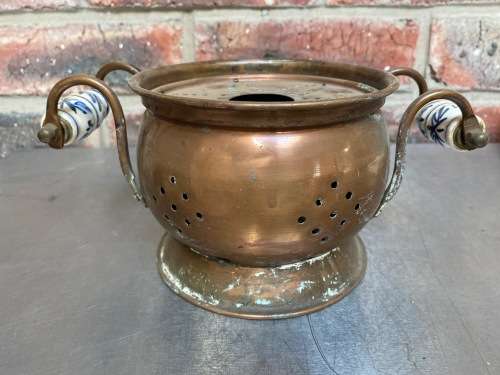 Antique vintage copper tea warmer , collectors item