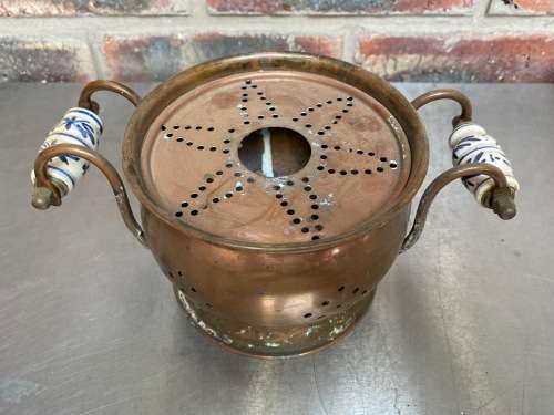 Antique vintage copper tea warmer , collectors item