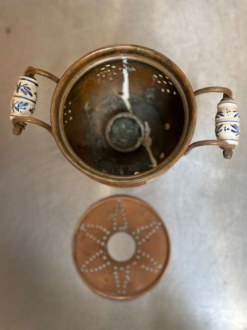 Antique vintage copper tea warmer , collectors item