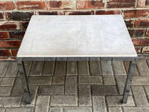Coffee Tea Table stainless steel H45cm x L69 cm x D49cm from the 70s, vintage