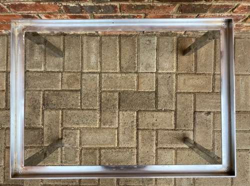 Coffee Tea Table stainless steel H45cm x L69 cm x D49cm from the 70s, vintage