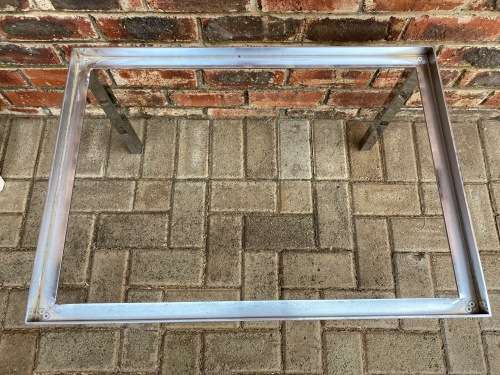 Coffee Tea Table stainless steel H45cm x L69 cm x D49cm from the 70s, vintage