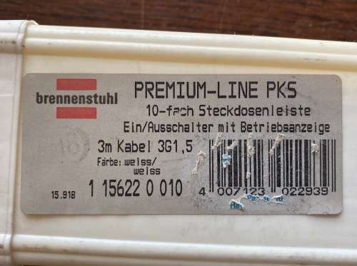 Brennenstuhl 3m 10 Socket Type F - German Schuko Extension Lead, 230 V, white,multiplug