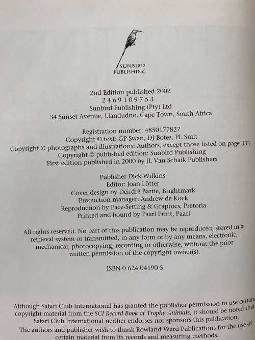 Hunting Africa. A practical guide by GP Swan. DJ Botes. PL Smit