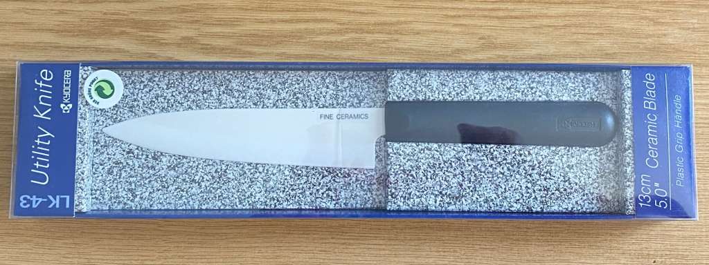 KYOCERA Utility Ceramic Knife LK-43, plastic/ceramic, blade length: 13 cm NEW ! Black Handle .