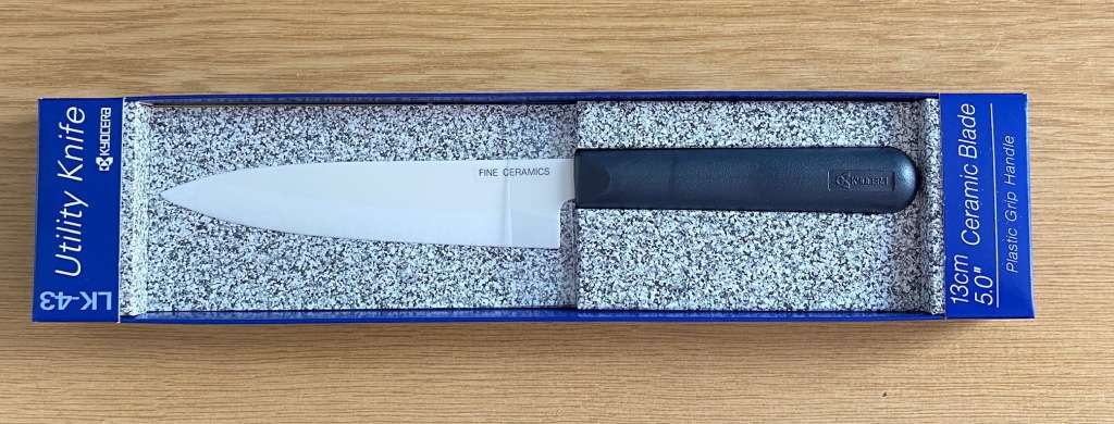 KYOCERA Utility Ceramic Knife LK-43, plastic/ceramic, blade length: 13 cm NEW ! Black Handle .