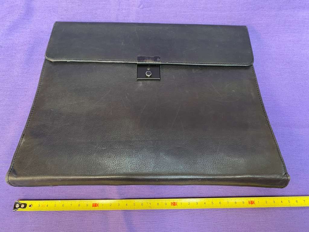 Krause Genuine Leather A4 Document Folder, Black , used from Germany collectors item