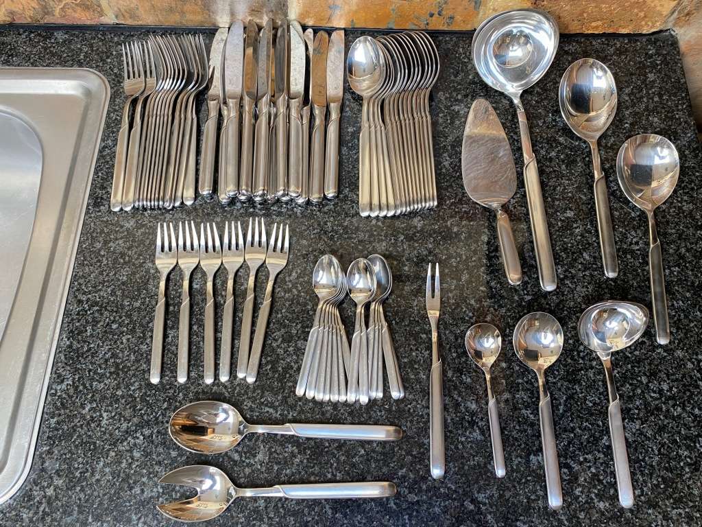 WMF Cromargan Lot: Model ONDA ,vintage, from Germany, collectors item, 68 items/pieces