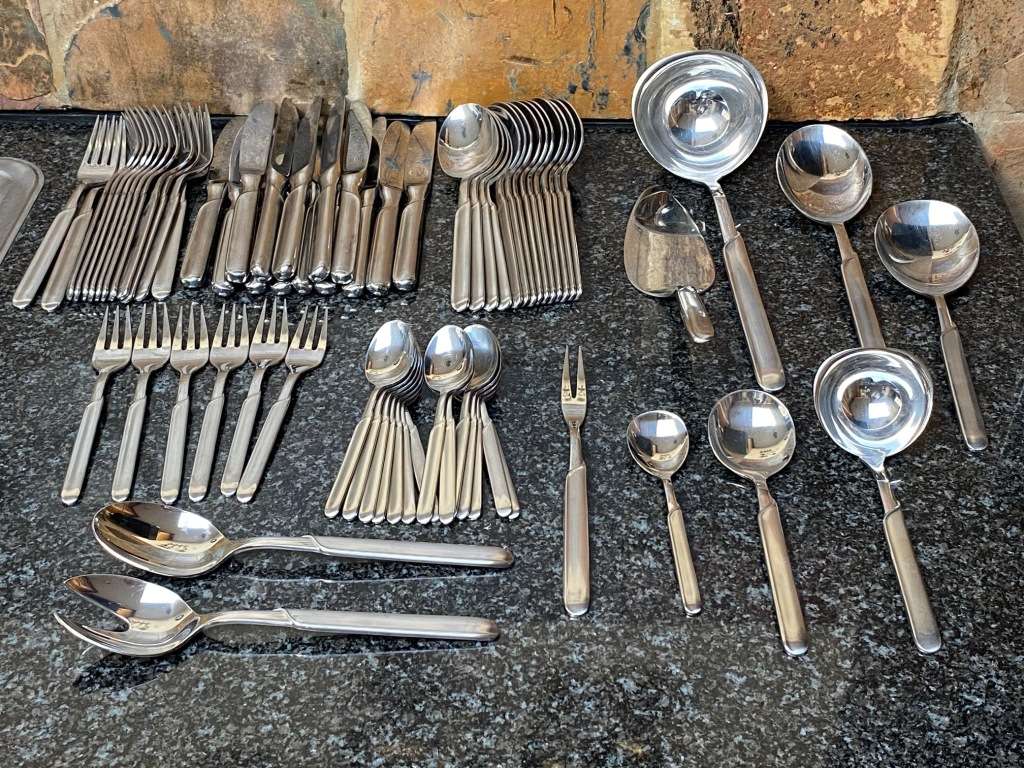 WMF Cromargan Lot: Model ONDA ,vintage, from Germany, collectors item, 68 items/pieces