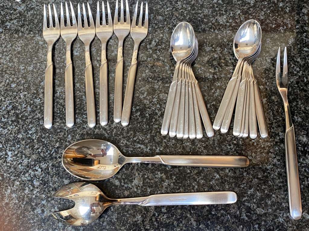 WMF Cromargan Lot: Model ONDA ,vintage, from Germany, collectors item, 68 items/pieces