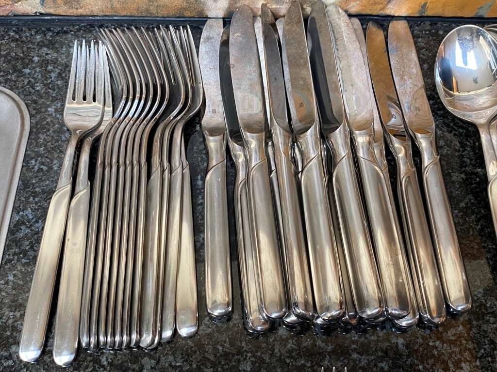 WMF Cromargan Lot: Model ONDA ,vintage, from Germany, collectors item, 68 items/pieces