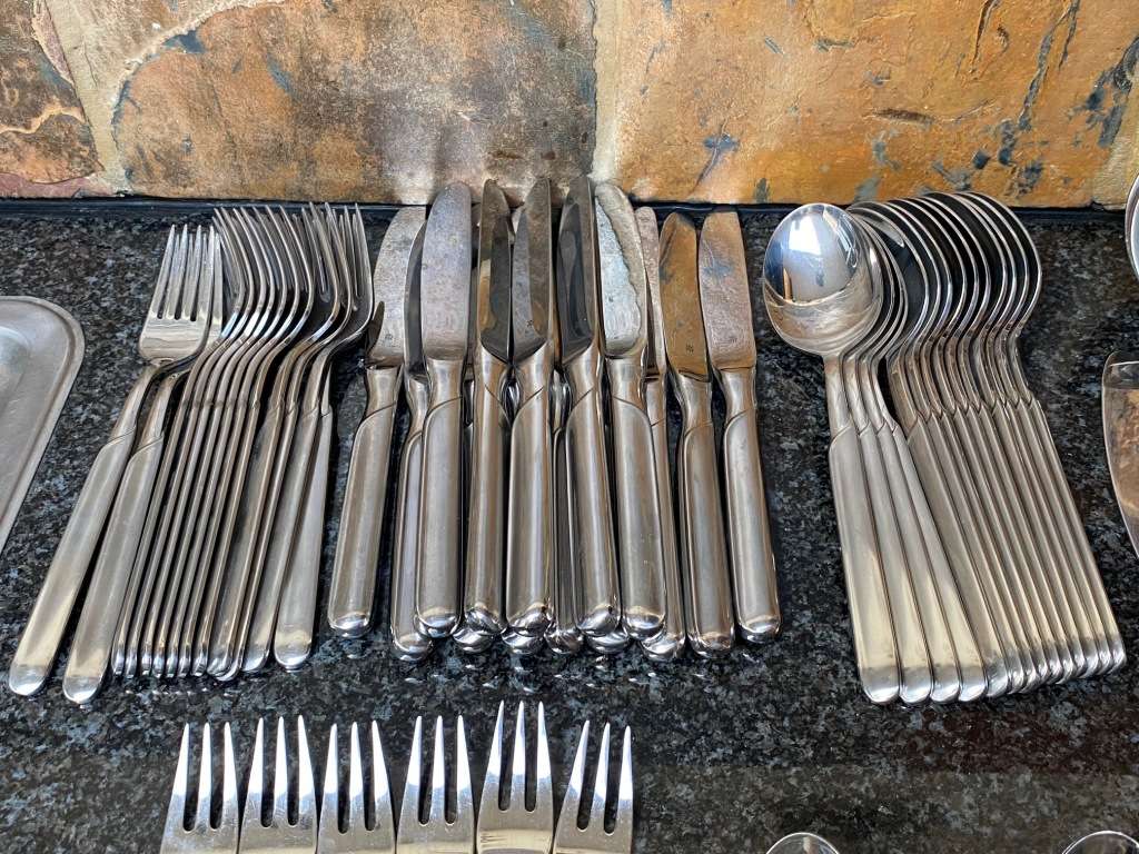 WMF Cromargan Lot: Model ONDA ,vintage, from Germany, collectors item, 68 items/pieces