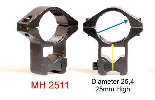 Scope Mounts MH2511 diameter 25.4mm and 25 mm hight -  for the 11-13mm Rail