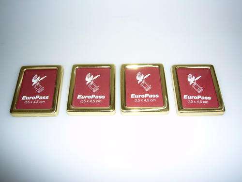 BRASS ID PHOTO FRAME  4 PIECES