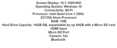 Nextbook 2 in 1 Tablet 10.1'' ( LIKE NEW ) WINDOWS 10.