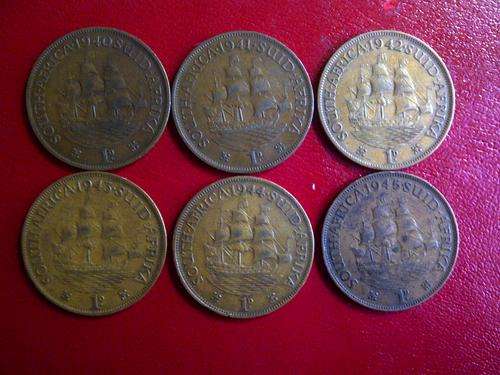 **Extremely scarce set** South African 1D 1940-1945 set