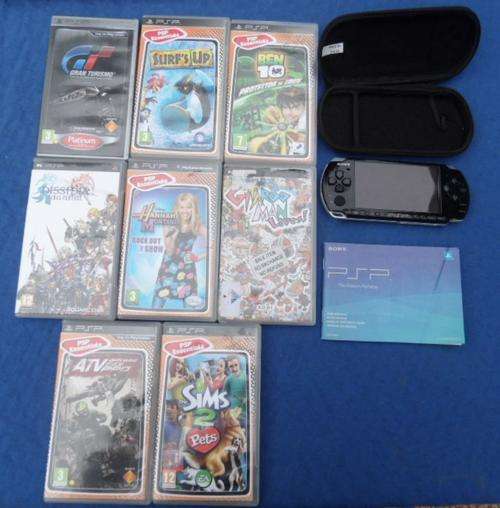 PSP with 8 games no charger