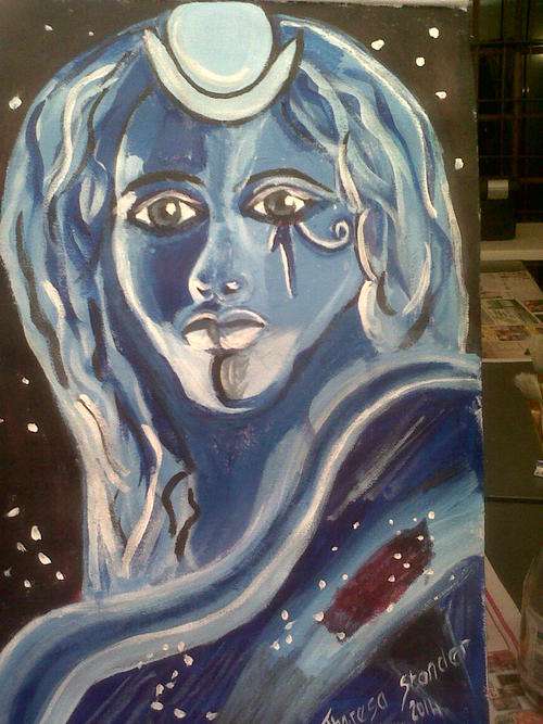 Acrylic Painting "Blue Lady Horus'