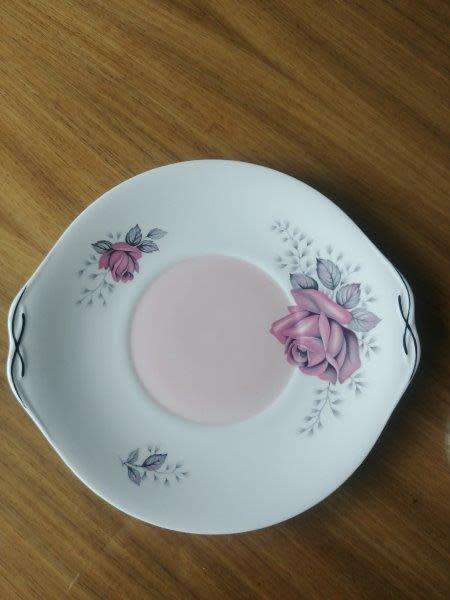"Fair lady" Queen Anne bone china cake plate and sugar bowl