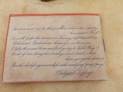 WW1 CHOCOLATE TIN given to South African Troops from Queen Victoria SCARCE + Booklet