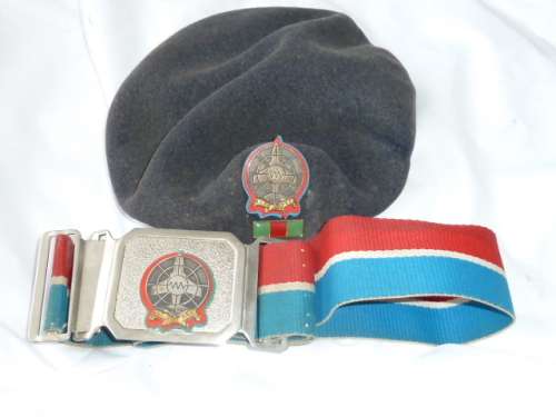 Anti-Aircraft Artillery School SADF  Stable Belt and Beret with Badge and Bulkie   Rare Find