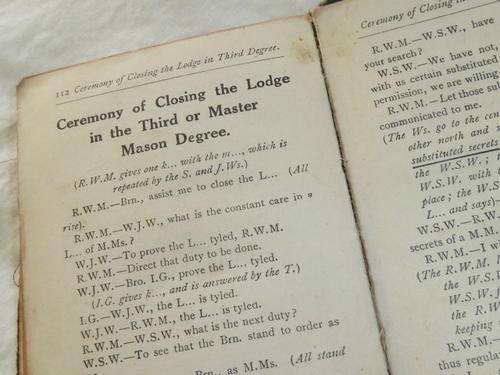 FREEMASON craft book  of Degree's ,  and a Badge
