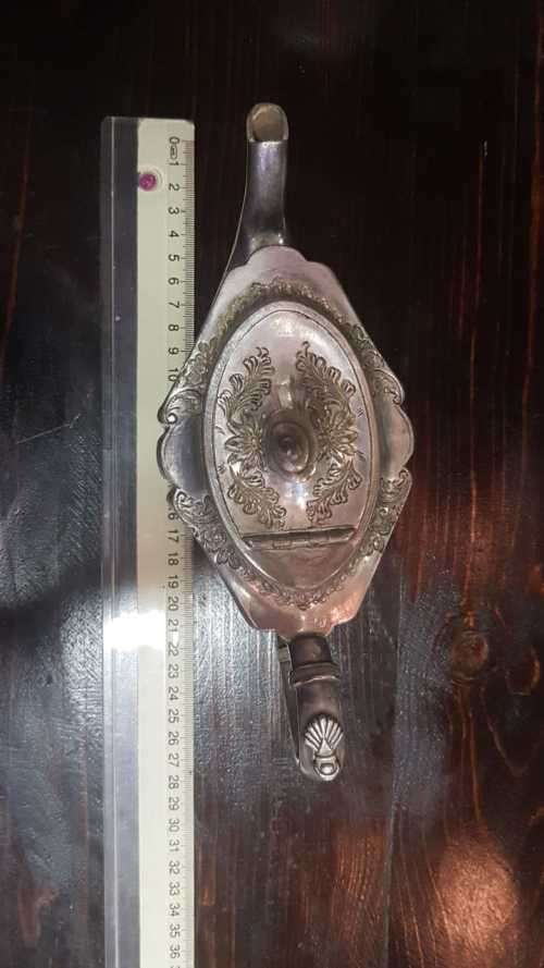 ** James Dixon Britannia Metal Ornate Teapot with Trumpet Mark JD&S & EPBM (8801) **