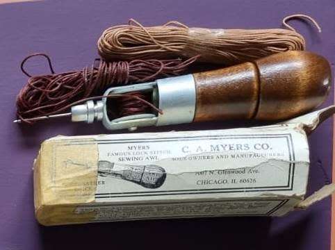 Vintage C.A. Myers Leather Sewing Awl The Awl for All Wooden Handle